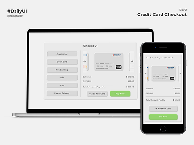 Daily UI Challenge #002 - Credit Card Checkout design graphic design ui ux