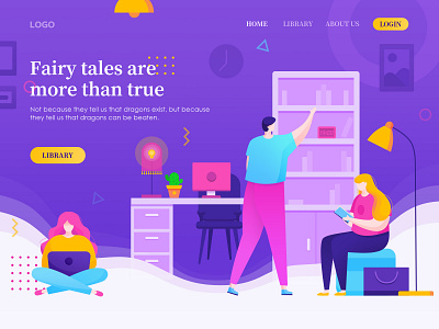 Fairy tales are more than true app debut design flat illustration illustrator platform system ui ux web website