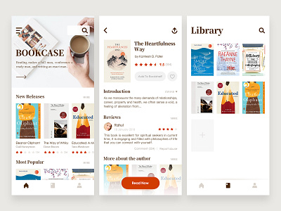 E-book Reader App app book design flat illustration illustrator platform reader system ui ux web website