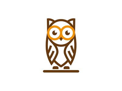 Owl college line logo owl school
