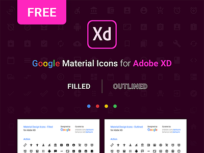 FREE | Material Icons For Adobe XD adobe xd download free google icons material