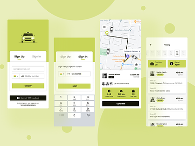 Cab Booking figma design ios app login screen design sign in screen ui taxi app ui design ui
