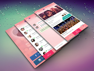 Event App chat chatapp city event dating eventapp heart love love app pink color ui uiuxdesign ux