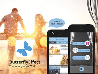 Butterflyeffect - Your Anonymous World butterfly effect app social networking app