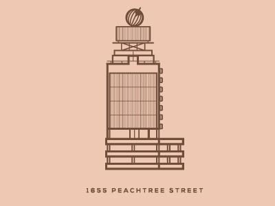 1655 Peachtree Street architecture atlanta city illustration illustrations minimalist peachtree simple