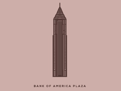 Bank of America Plaza architecture atlanta city illustration illustrations minimalist peachtree simple