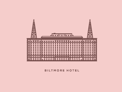 Biltmore Hotel architecture atlanta city illustration illustrations minimalist peachtree simple
