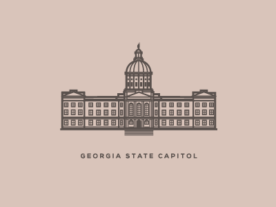 Georgia State Capitol architecture atlanta city illustration illustrations minimalist peachtree simple