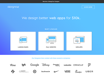 DesignCue Web 2.0 design designcue inc landing page web