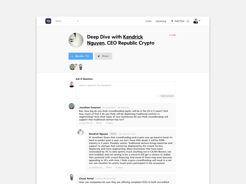 Token Daily Product Design daily design forum reddit cryptocurrency republic decentralised blockstack blockchain crypto token daily token