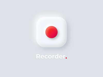 Recorder App Icon app app icon app icon logo application branding daily ui 005 dailyui dailyuichallenge design figma figmadesign icon icon design logo minimal minimalist neumorphic neumorphic design neumorphism recorder