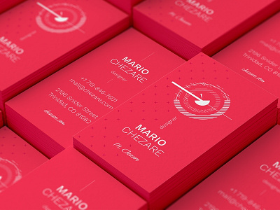 Chezare. Business card template business card template card geometry line logo minimal red stripes template