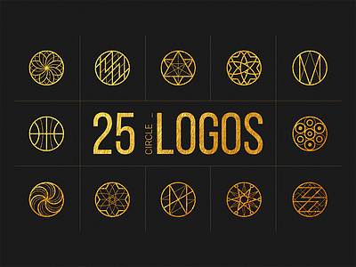25 Linear Geometric Logos. Part II brand branding geometric identity label line logo minimal outline symbol template vector