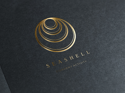 Seashell. Linear geometric logo geometry-logo golden-linear-logo golden-logo linear-geometry-logo solar-logo