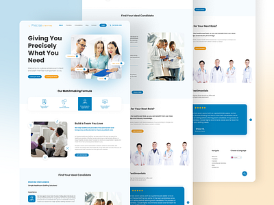 Healthcare Staffing UI Design company profile design healthcare landing page ui ui design uiux user interface web design website