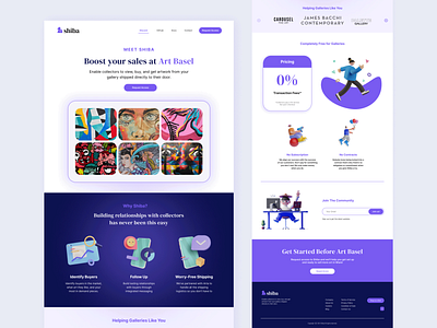 Shiba Landing Page 3d art landing page sell art ui design uiux user interface web design web interface website