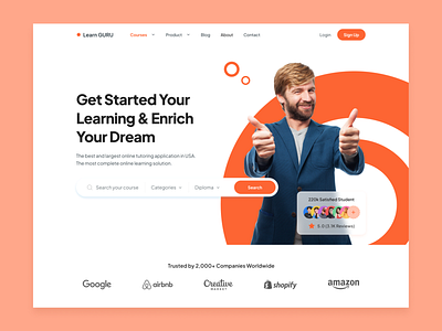 Online Courses - Hero Section banner course creative creative direction design hero homepage landing page learn online course online learning ui uiux visual identity web design website