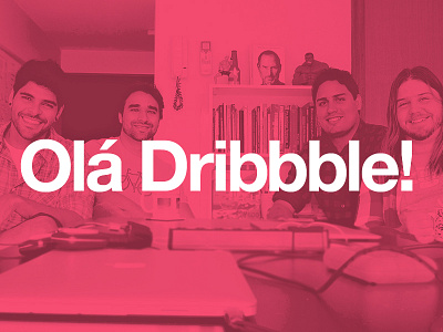 Olá Dribbble debut helvetica pink