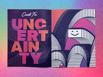 Create for Uncertainty 80s chicago design flexibility gradients illustration mailer print typography uncertainty vaporwave