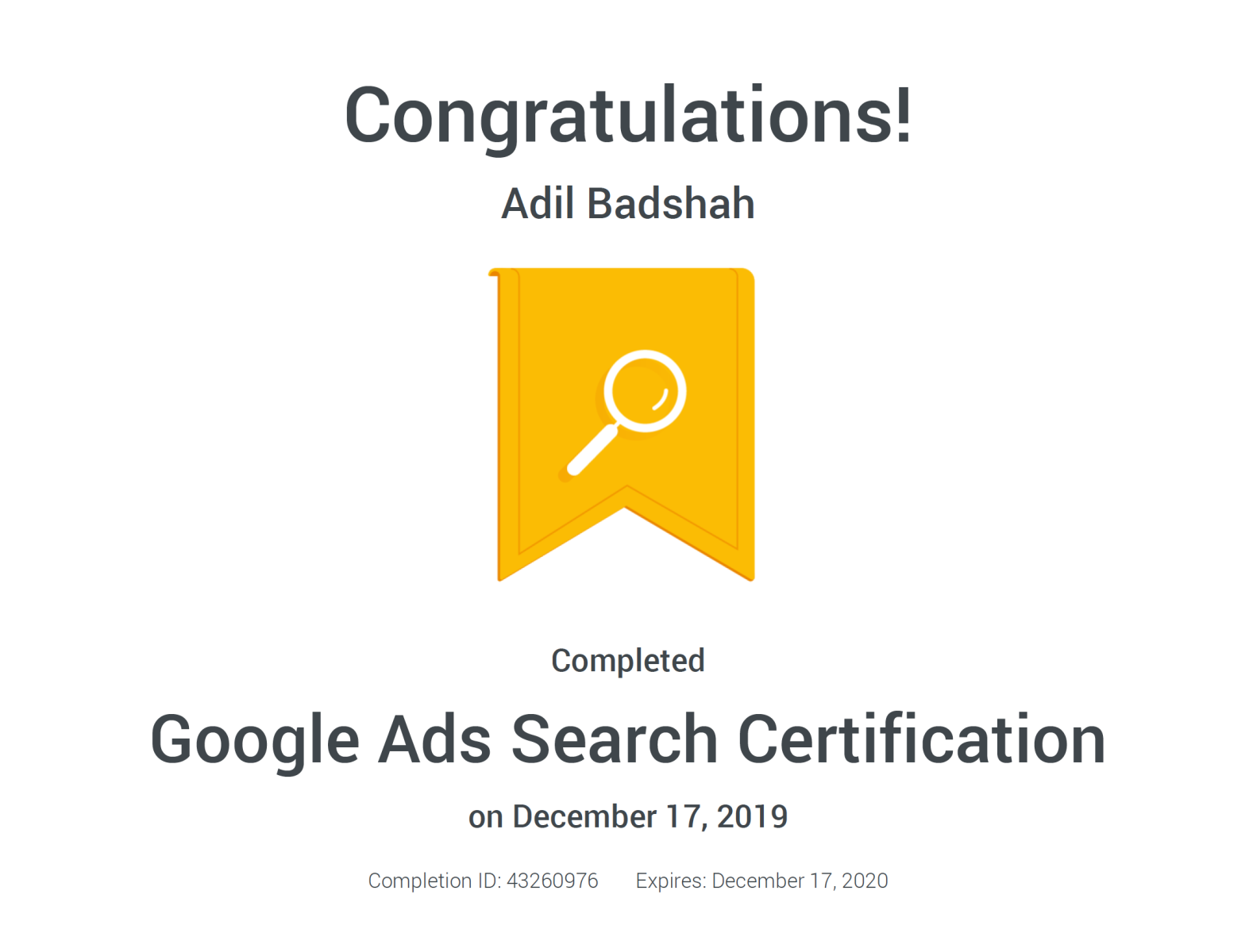 Google Ads Search Certification By Adil Badshah On Dribbble