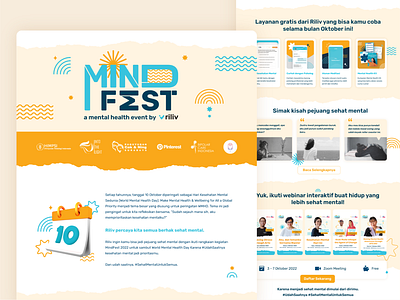 UI Website for Mental Health Event blue campaign cheerful event fun orange story ui design website world mental health day