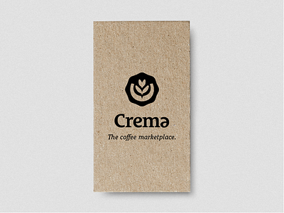 Crema — The coffee marketplace black cardboard coffee latte art logo symbol