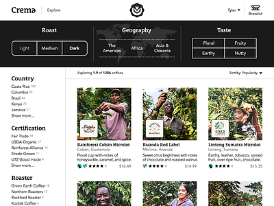 Explore Single-Origin Coffee browse coffee ecommerce search shop web