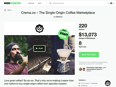 Crema.co on Kickstarter coffee crowdfunding kickstarter lifestyle marketplace startup