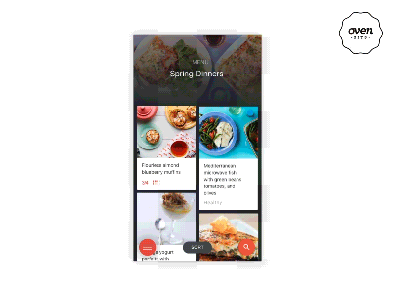 Recipe Sort Interaction (sped-up) ai ios ixd mobile mobile design motion ui user interface ux