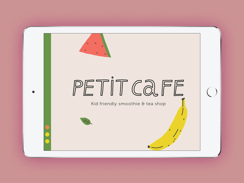 Petit Cafe website bold cafe colors fruit fun nastia ginger website