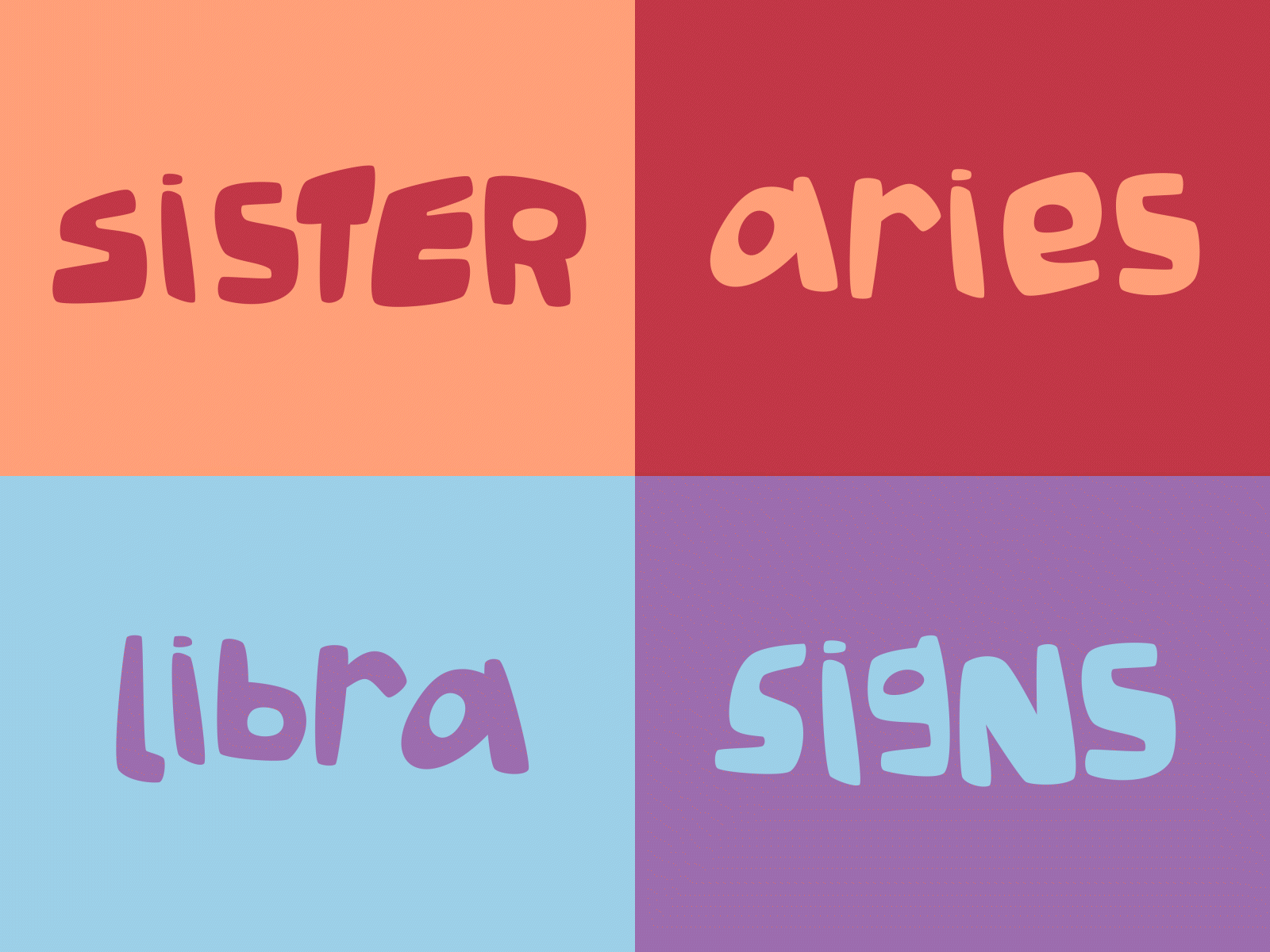 sister signs aries libra by washa on Dribbble