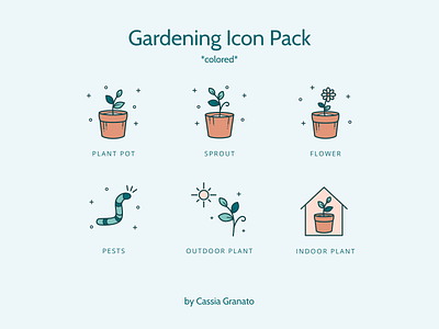 Colored Gardening Icon Pack
