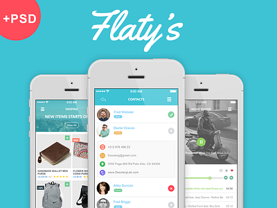 Flaty's – Flat Mobile App UI Design +download