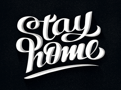 Stay home stay home typography design