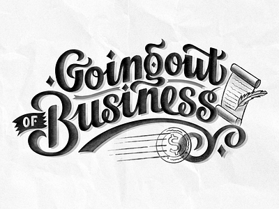 Going out of business typography design