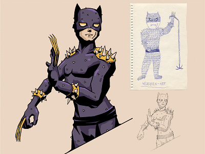 Catman character characterdesign color comics dangerous hero illustration monster