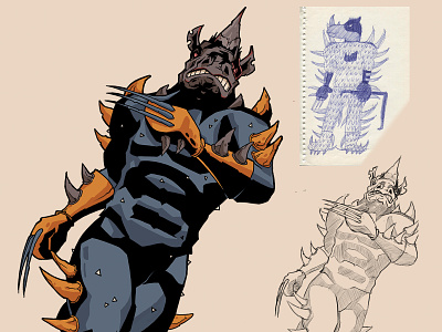 Rhino Man character characterdesign color dangerous hero illustration monster mutant rhino