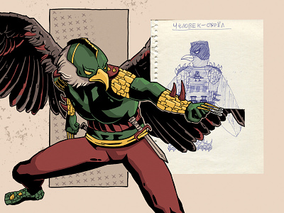 Eagle Man bright character characterdesign color dangerous hero illustration monster mutant