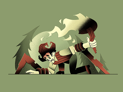 Time to pick 🌺, Wilson! character dribbbleweeklywarmup fanart fear forest game hands illustration noise textured wilson