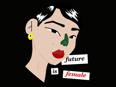 future is female design flat girl graphic illustration illustrator motivation vector