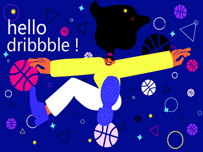 Hello Dribbble ! debuts design graphic illustration