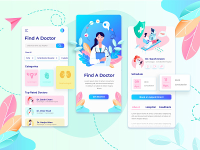 Medical App Concept app design design doctor app icon illustration medical ui ux vector
