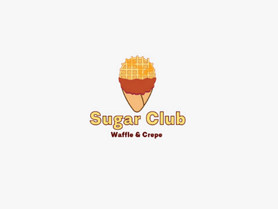 Logo "Sugar Club" art design graphic design icon illustrator logo vector waffle crepe