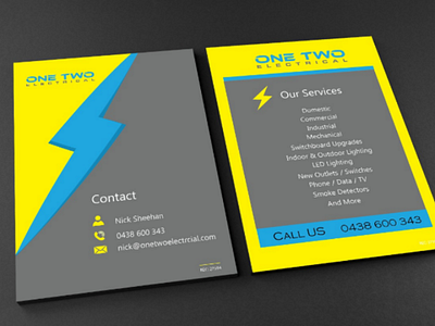 Flyer "One Two" art brand identity electrical electronics graphic design icon illustration illustrator logo vector
