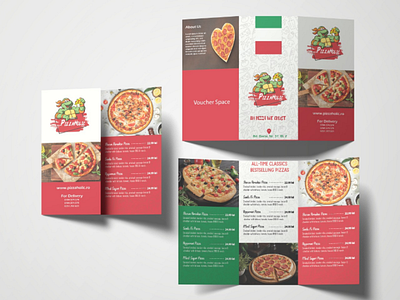 Trifold Brochure art brand identity brochure color design food graphic design illustration italian pizza trifold vector