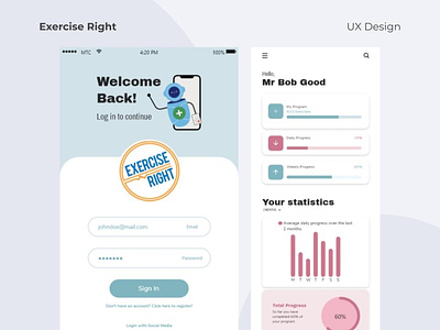 Fitness App UX Design design fitness app mobile tracking ui ux web design