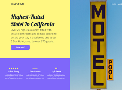 Motel Website design landing page motel motel website ui ux web design