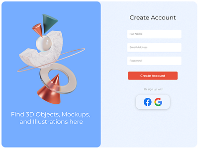 Daily UI 001 - Sign Up Page 3d daily ui design landing page sign in sign up ui ux web design