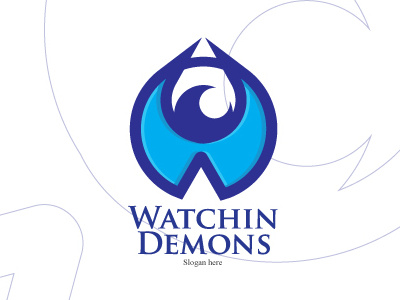 Watchin'demons character demons for sale. funny logo playful project watch