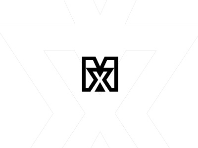 M+X monogram flat logo minimal modern monogram mx new unused